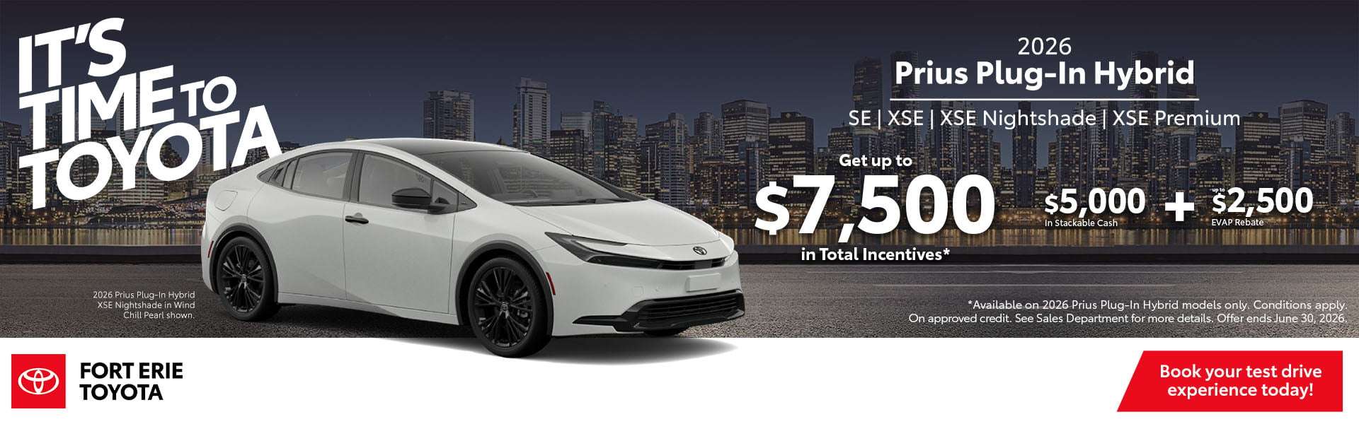 2026 Toyota Prius Plug-In Hybrid offer at Fort Erie Toyota