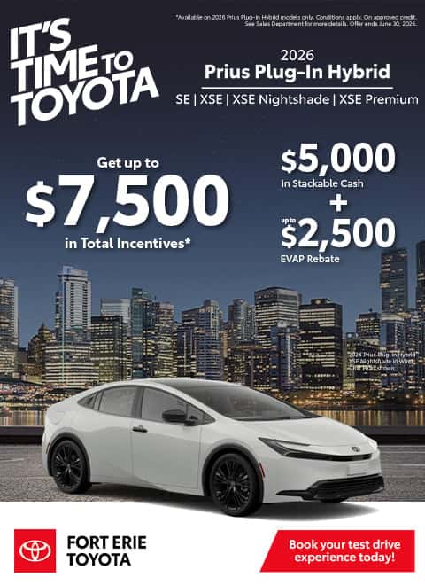 2026 Toyota Prius Plug-In Hybrid offer at Fort Erie Toyota