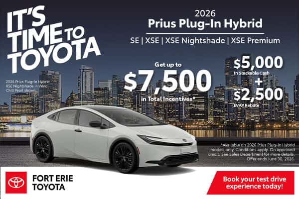 2026 Toyota Prius Plug-In Hybrid offer at Fort Erie Toyota