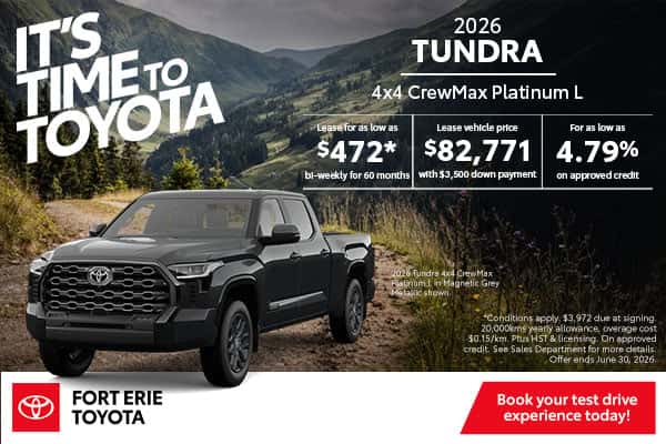 2026 Toyota Tundra financing offer at Fort Erie Toyota