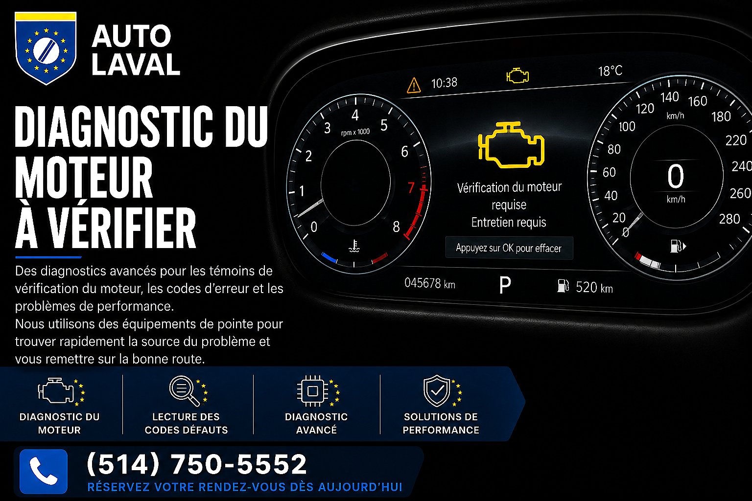 Diagnostic du moteur chez Auto Laval