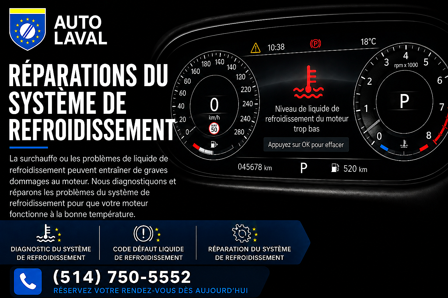 Réparations du système de refroidissement chez Auto Laval