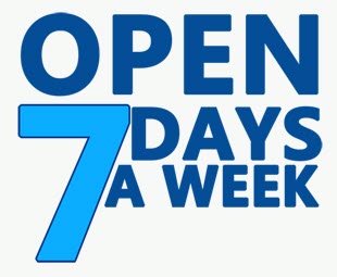 Open 7 Days a Week!