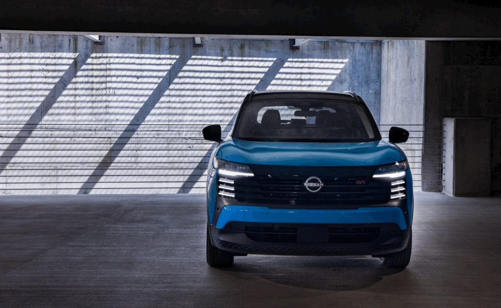Blue 2026 Nissan Kicks front view, an urban and modern trim.