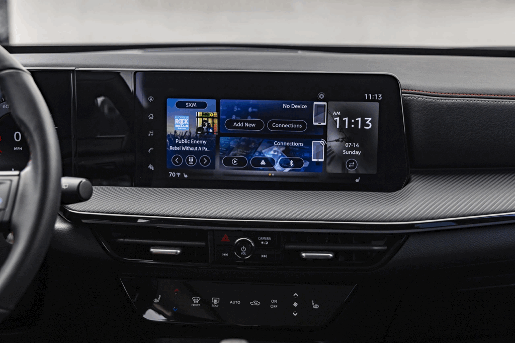 Infotainment screen and dashboard of the 2026 Nissan Kicks.