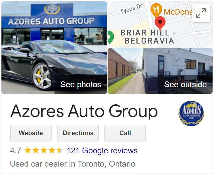 Azores Auto is one of the highest rated used luxury car dealer in Toronto