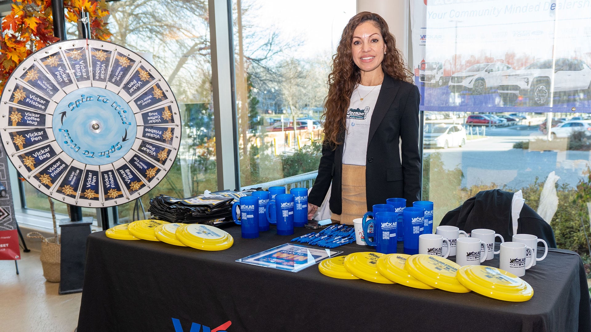 Tanya ruiz at the counter at radiothon 