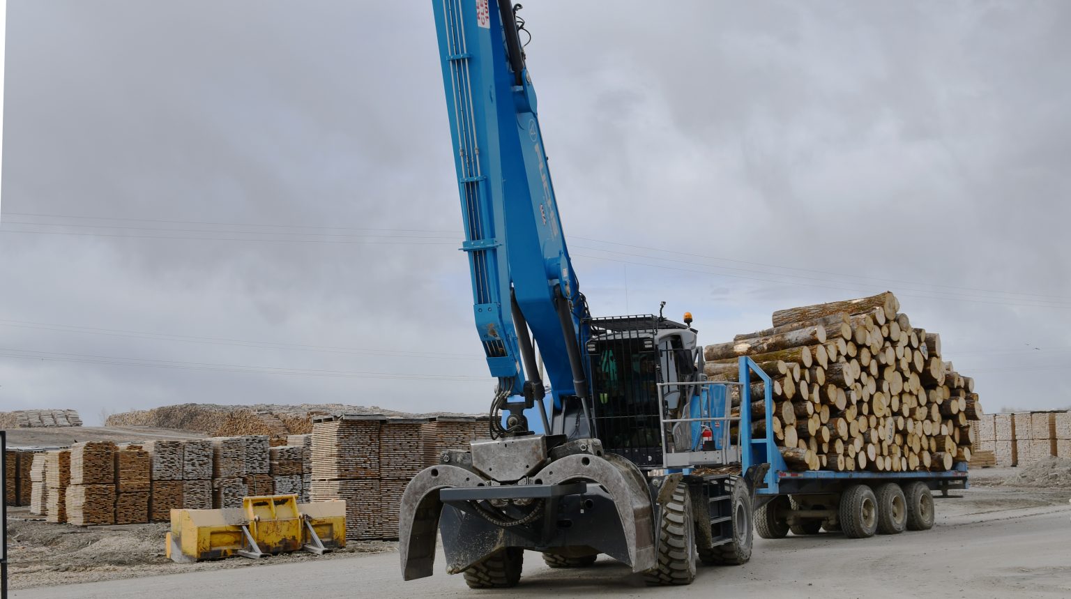 Terex Fuchs 350 F HD working at Groupe Savoie SaintQuentin, N.B