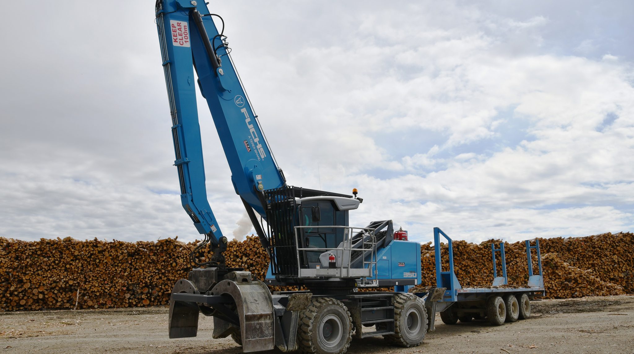 Terex Fuchs 350 F HD working at Groupe Savoie SaintQuentin, N.B