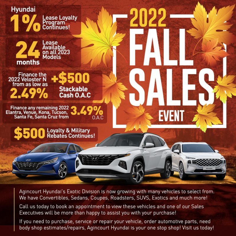 Fall Sales Event AGINCOURT HYUNDAI